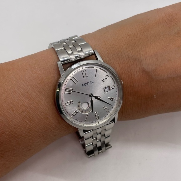 FOSSIL Muse Silver Dial Stainless Steel Ladies Watch ES3787 ⭐️WORKS⭐️ - Picture 2 of 6